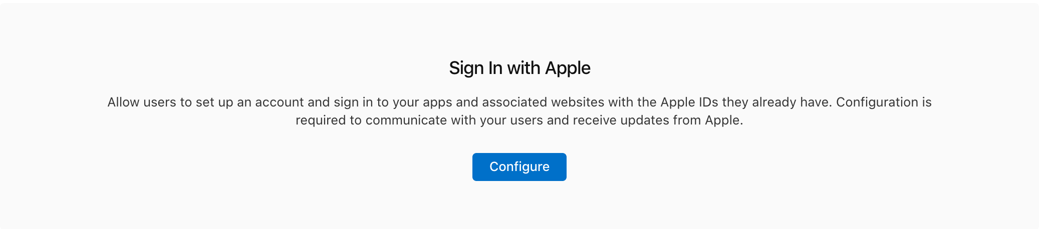 Sign in with Apple configuration